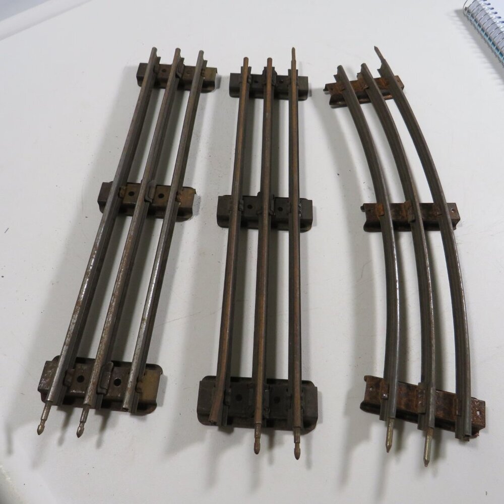 Pre-WWII 1930s Lionel Train Track #15 (3) pieces METAL railroad